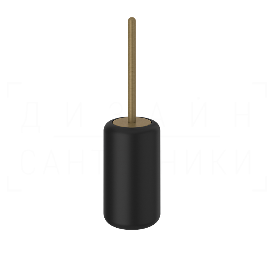 Gessi Goccia Ершик для унитаза напольный, с кермической колбой Gres, цвет: black/antique brass 38044#713