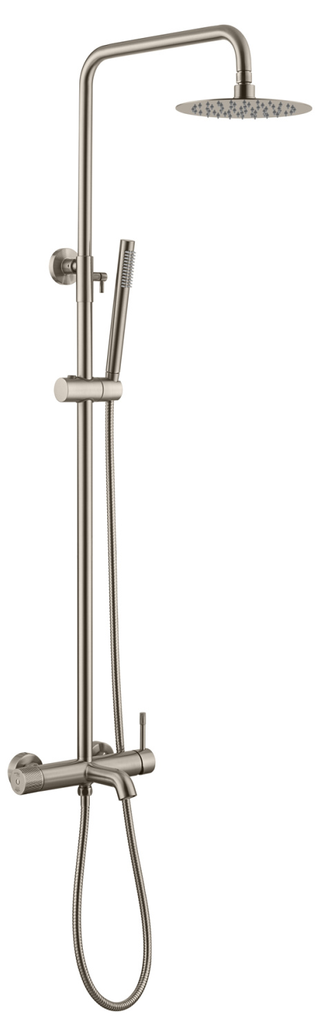 Boheme Uno Душевая стойка: смеситель, ручной душ, верхний душ 30 см, цвет: nickel brush 468-NB