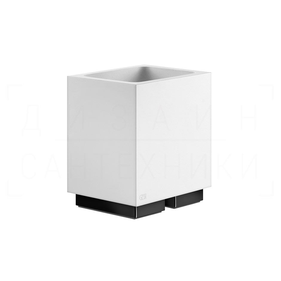 Gessi Inverso/Rettangolo Стакан настольный, керамический Neolite, цвет: white/black metal PVD 20831#706