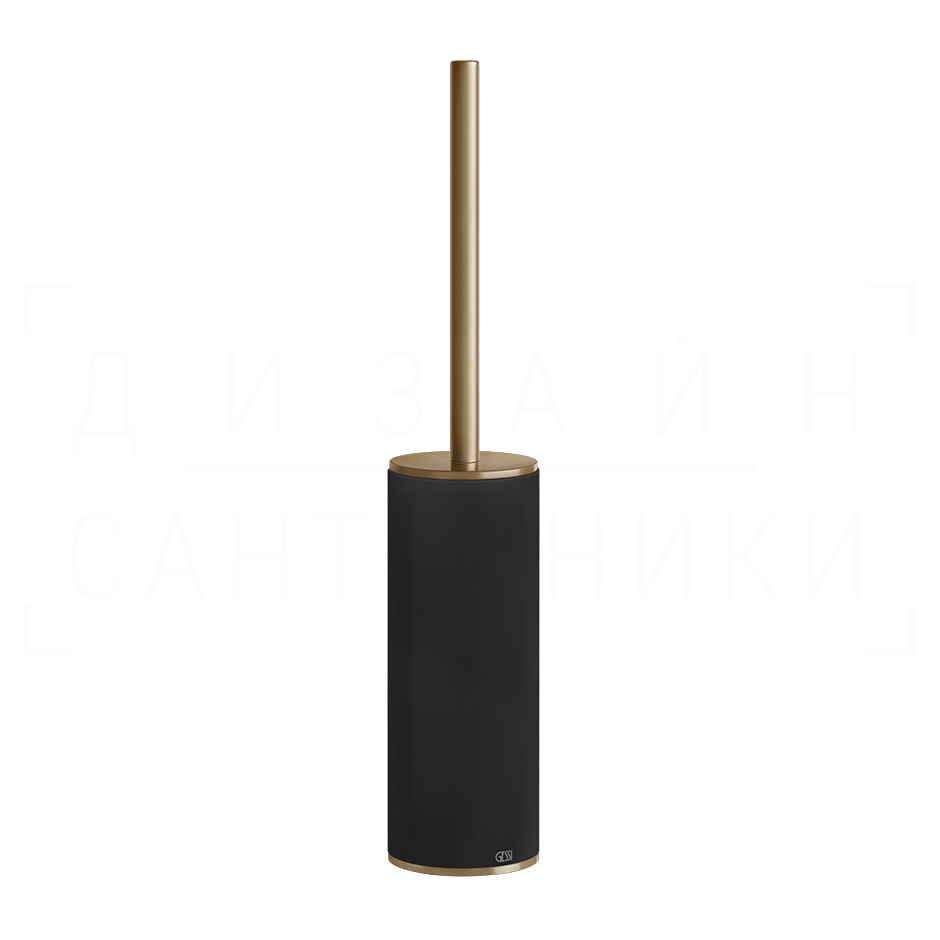 Gessi 316 Ершик для унитаза напольный, с кермич. колбой Neolite, цвет: black/warm bronze brushed PVD 54744#726