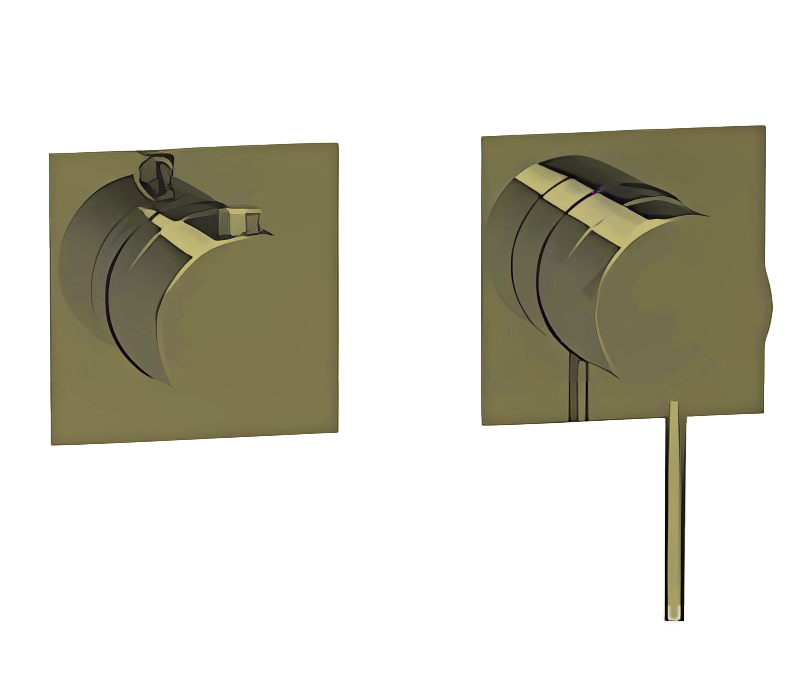 Almar Modular Square Смеситель для душа, внешняя часть на 2 потребителя, цвет: brushed high brass E180191.HB