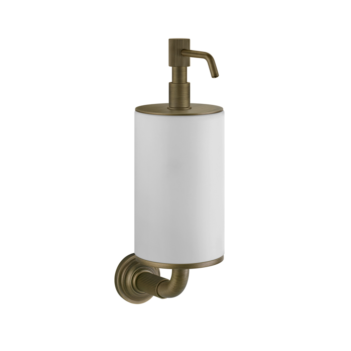 Gessi Venti20 Дозатор для жидкого мыла, подвесной, композитная колба, цвет: antique brass 65413#713