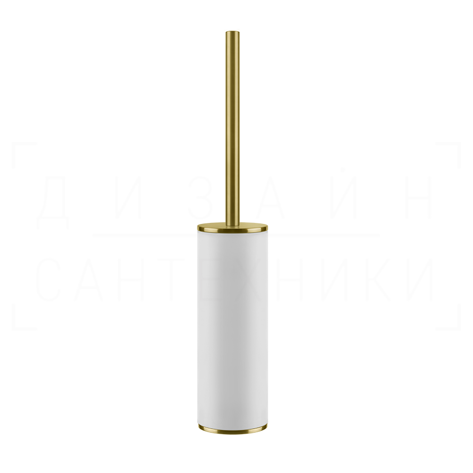 Gessi Inciso Ершик для унитаза напольный, с кермической колбой Neolite, цвет: white/gold brushed 58543#716
