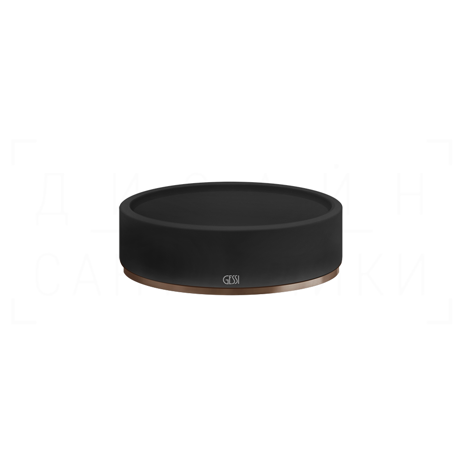Gessi 316 Мыльница с керамической чашей Neolite, настольная, цвет: black/copper brushed PVD 54726#708