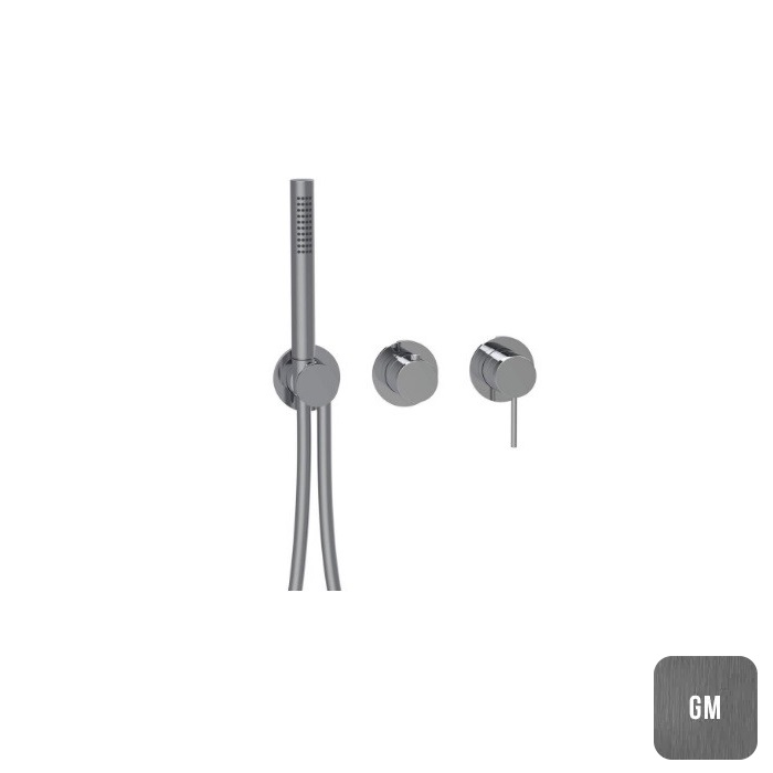 Almar Modular Round Смеситель для душа, внешняя часть на 2 потребителя, цвет: brushed gun metal E180142.GM