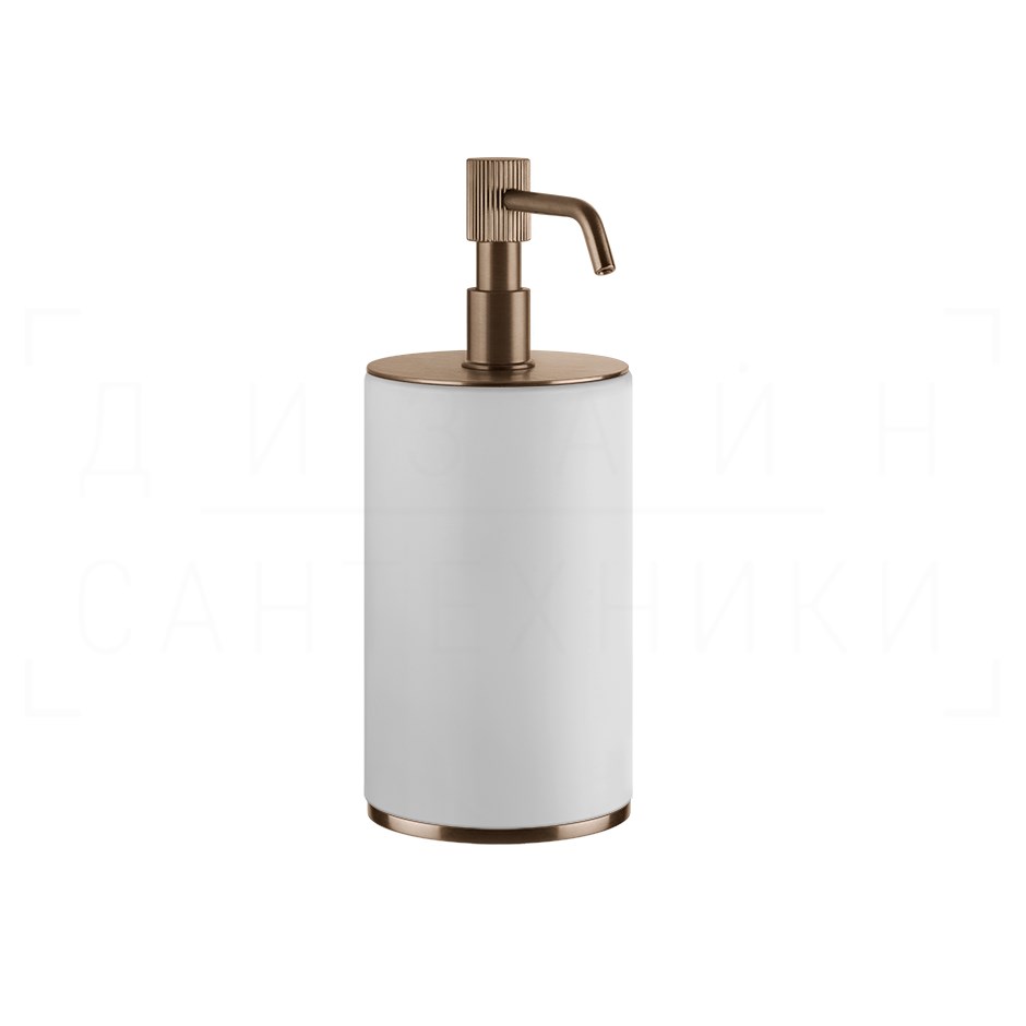 Gessi Venti20 Дозатор для жидкого мыла настольный, колба Neolite, цвет: white/copper brushed PVD 65437#708