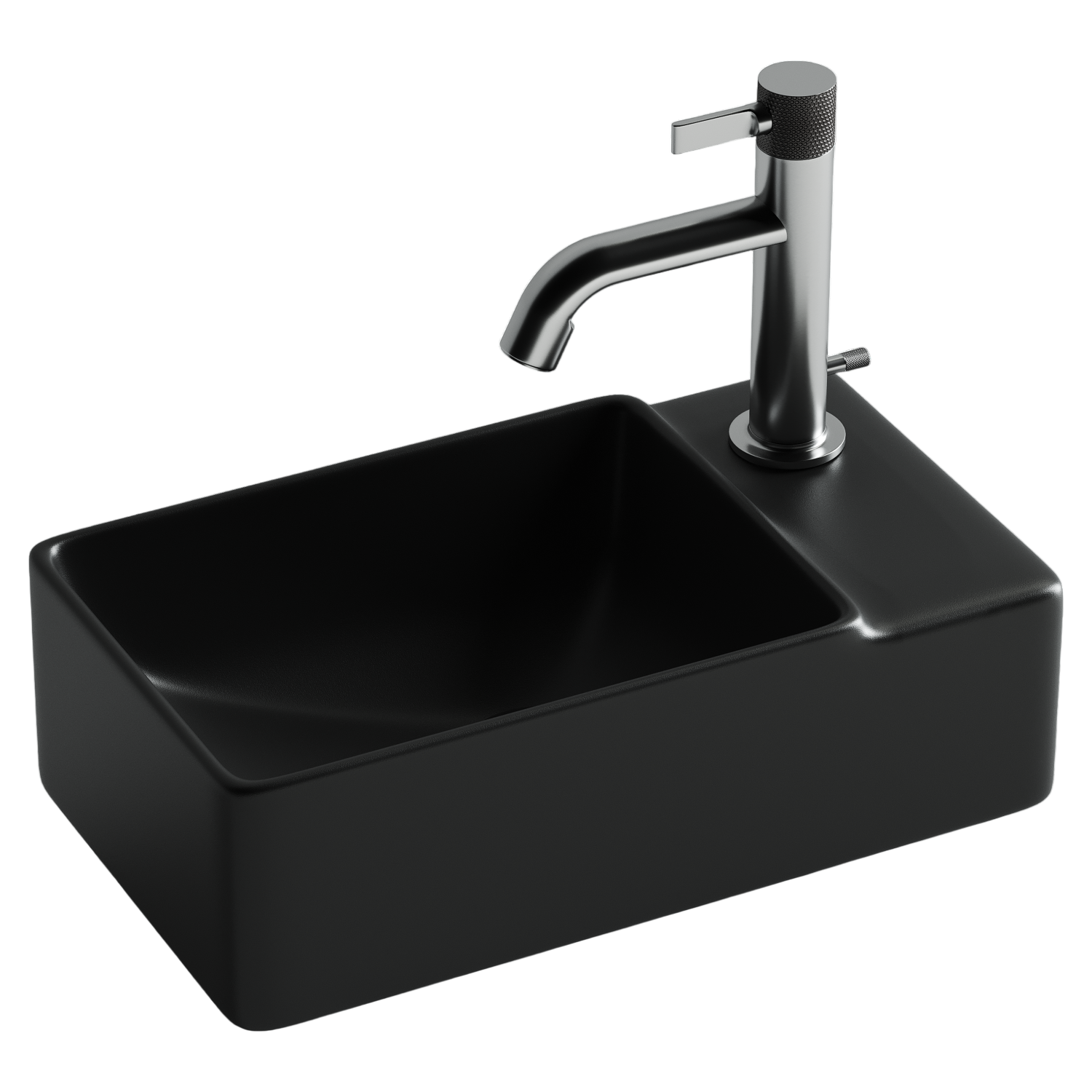 Ceramicanova Element Раковина подвесная 39,5х22 см, без перелива, смес. справа, цвет: черный матов. CN5045MB