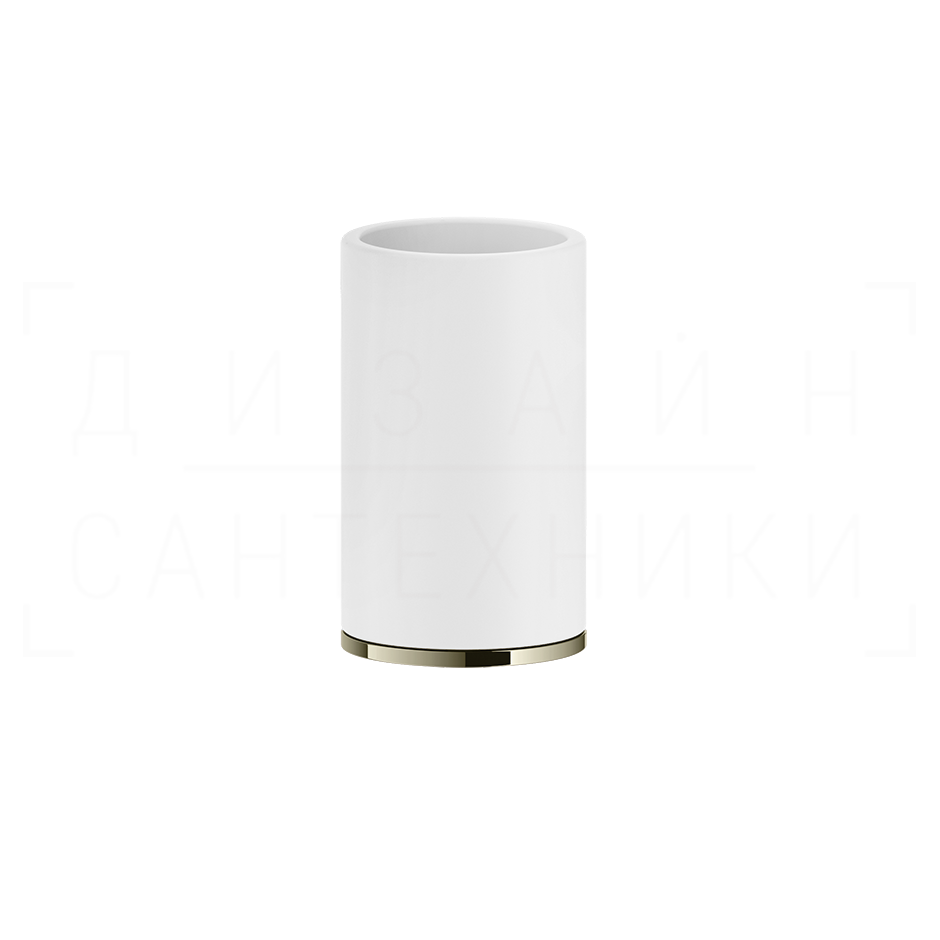 Gessi Inciso Стакан настольный, керамический Neolite, цвет: white/nickel PVD 58531#720