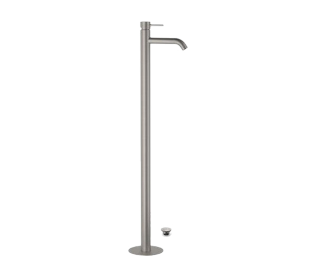 Remer X Style Inox Смеситель для раковины напольный, д/к, излив 18 см, цвет: inox spazzolato SSX18
