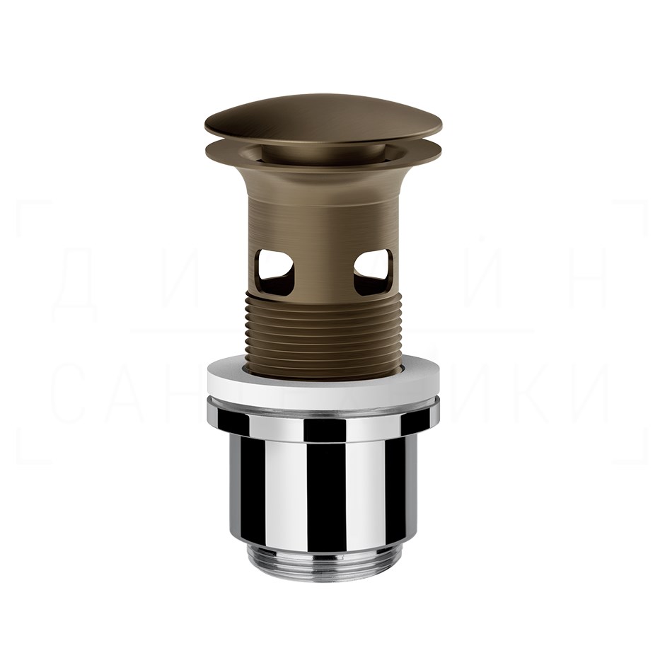 Gessi Донный клапан с переливом “Stop&Go”, цвет: coffee bronze brushed PVD 01422#761