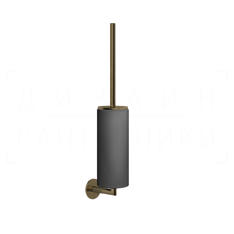 Gessi Anello Ершик для унитаза подвесной, с кермической колбой Neolite, цвет: black/antique brass 63720#713