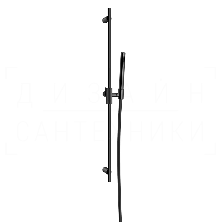 Gessi Anello Душевой гарнитур: ручной душ, штанга, держатель, шланг 150 см, цвет: black metal PVD 63484#706