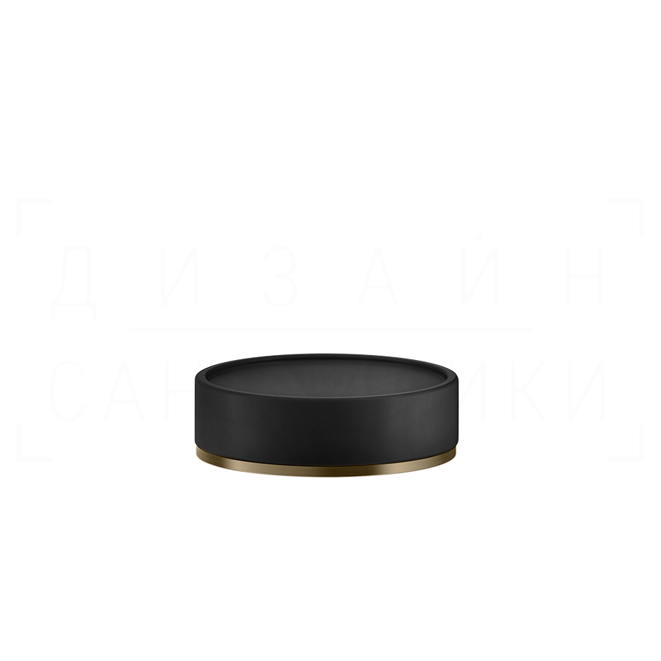 Gessi Inciso Мыльница с керамической чашей Neolite, настольная, цвет: black/deep bronze brushed PVD 58526#791