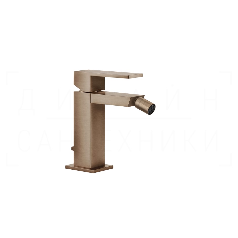 Gessi Rettangolo Смеситель для биде с донным клапаном, излив 11,8 см, цвет: copper brushed PVD 20007#708