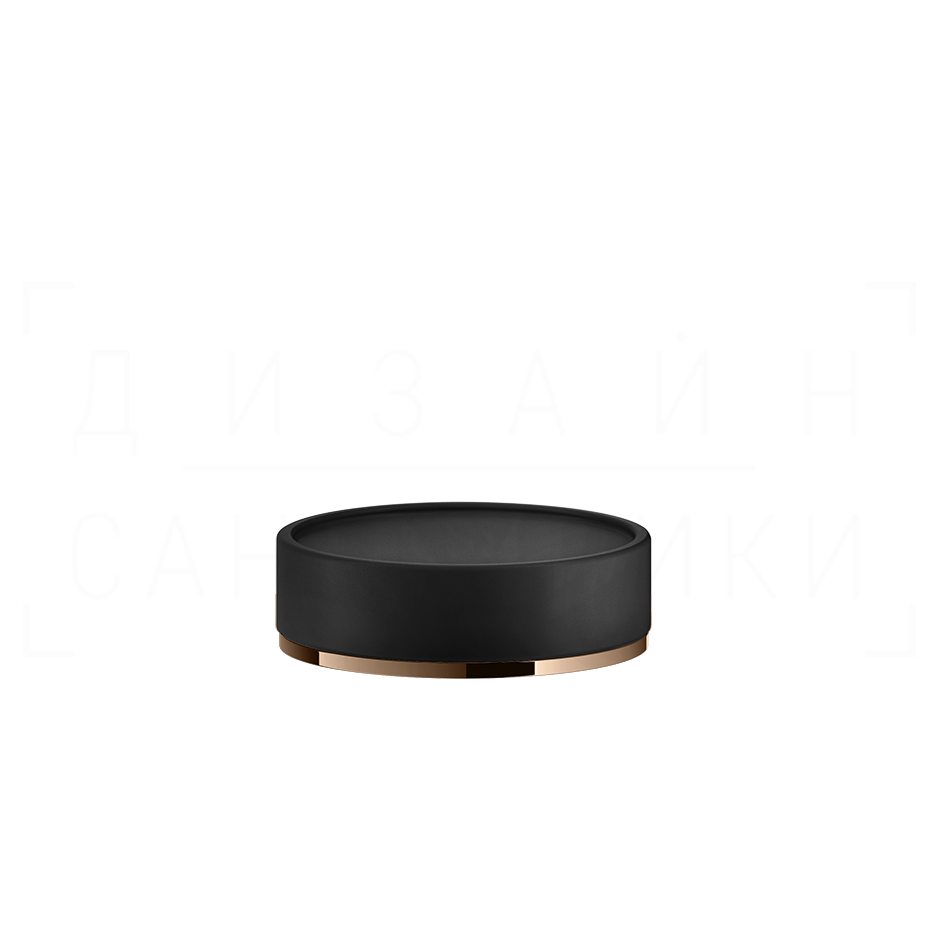 Gessi Inciso Мыльница с керамической чашей Neolite, настольная, цвет: black/copper PVD 58526#030
