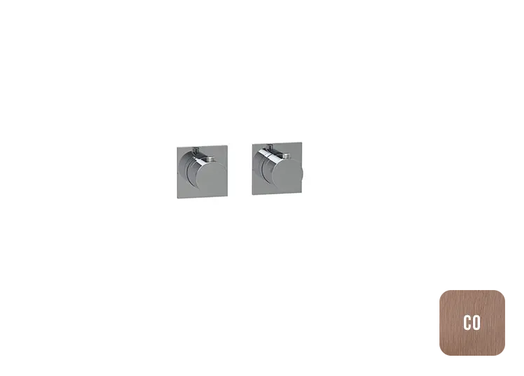 Almar Modular Square Термостат для душа, внешняя часть на 2 потребителя, цвет: brushed copper E180182.CO
