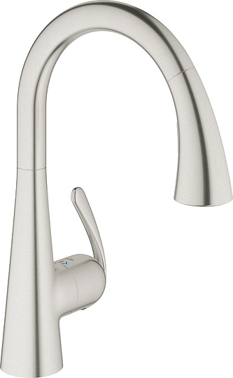 Grohe Zedra Смеситель для кухни, с выдвижным изливом, цвет: нержавеющая сталь 32294SD1