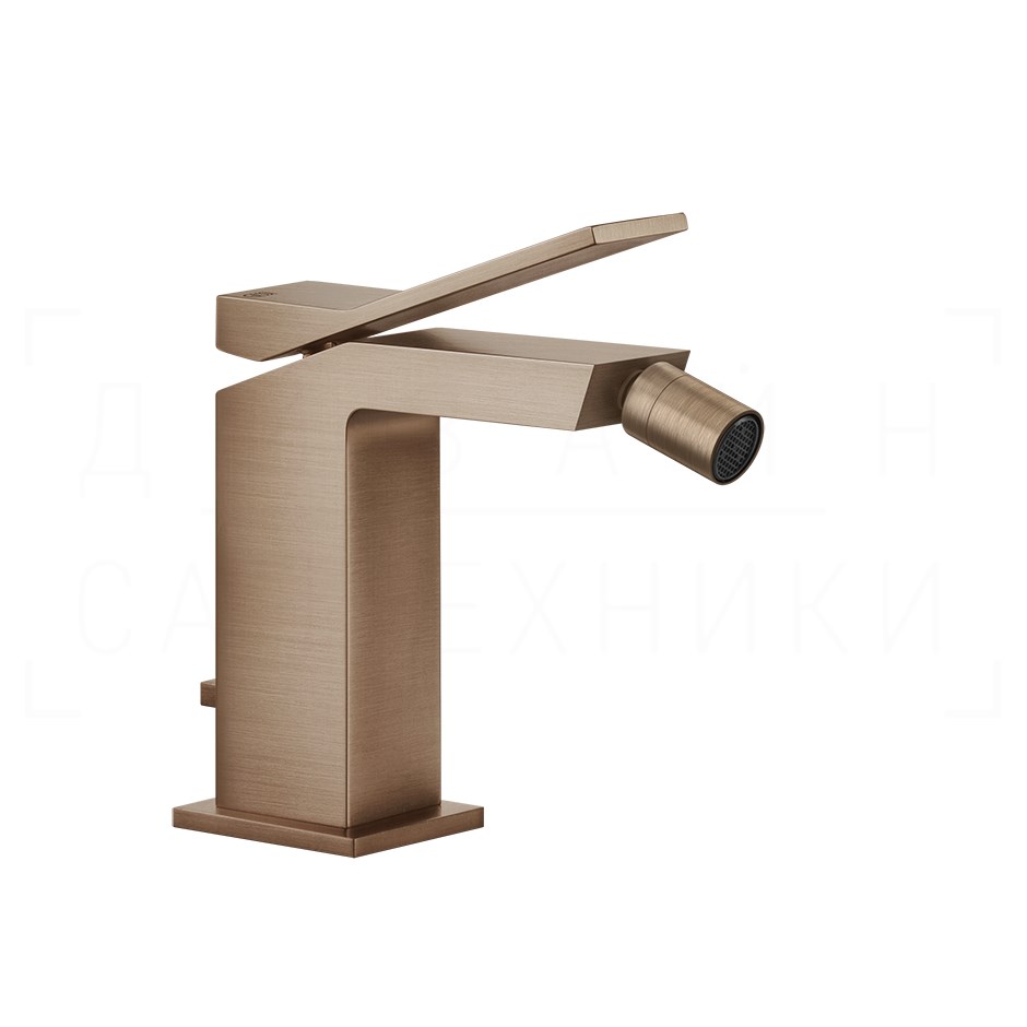 Gessi Rettangolo K Смеситель для биде с донным клапаном, излив 11,8 см, цвет: copper brushed PVD 53007#708
