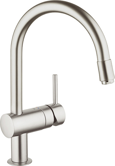 Grohe Minta Смеситель для кухни, с вытяжным изливом, цвет: суперсталь 32918DC0