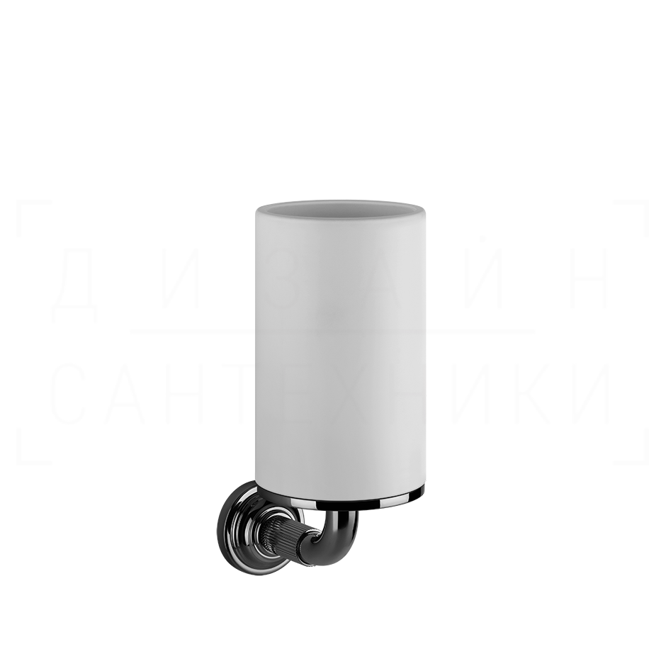 Gessi Venti20 Стакан подвесной, керамический Neolite, цвет: white/black metal PVD 65407#706