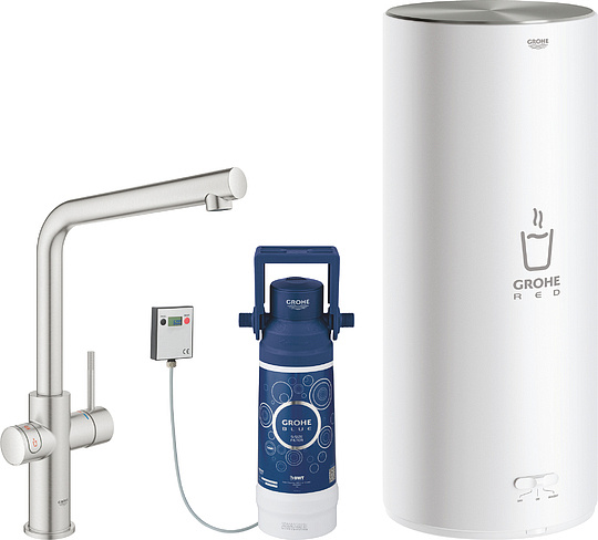 Grohe Red II Duo Смеситель для кухни, с водонагревателем, цвет: суперсталь 30325DC1