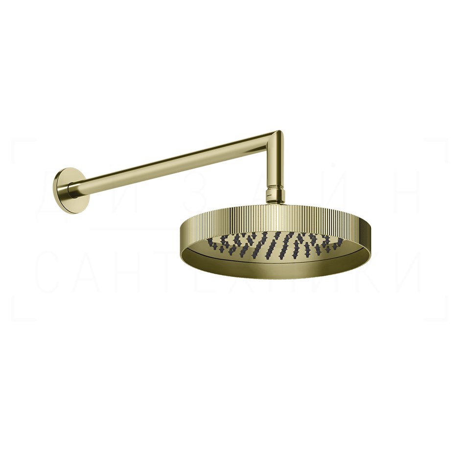 Gessi Inverso Верхний душ d21,8 см, настенный кронштейн, 1 вид струи, цвет: brass PVD 63548#710