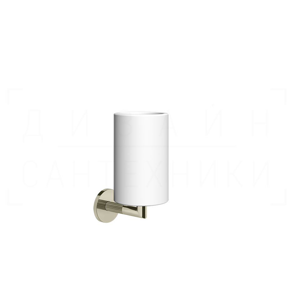 Gessi Ingranaggio Стакан подвесной, керамический Neolite, цвет: white/nickel PVD 63807#720