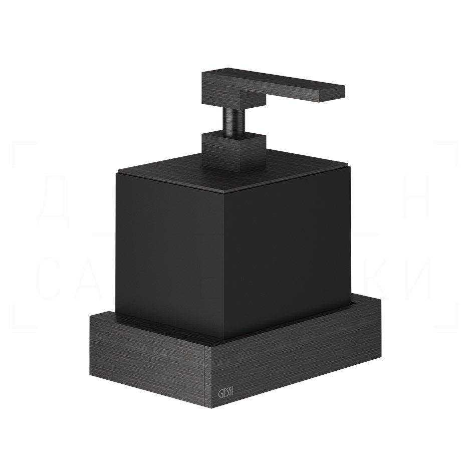 Gessi Inverso/Rettangolo Дозатор для жидкого мыла подвесной, колба Neolite, цвет: black/aged bronze 20814#187