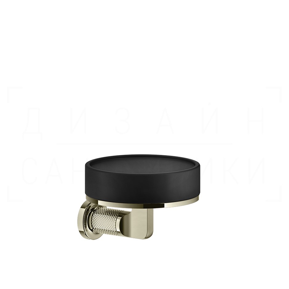 Gessi Inciso Мыльница с керамической чашей Neolite, подвесная, цвет: black/nickel PVD 58502#720