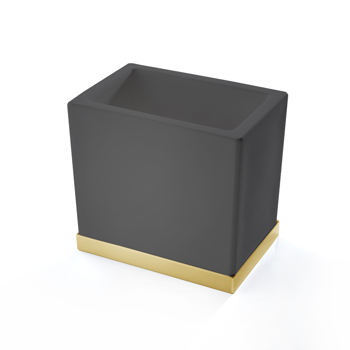 3SC Mood Deluxe Стакан для зубных щеток настольный, композит Solid Surface, цвет: золото Lucido MDN03AGD