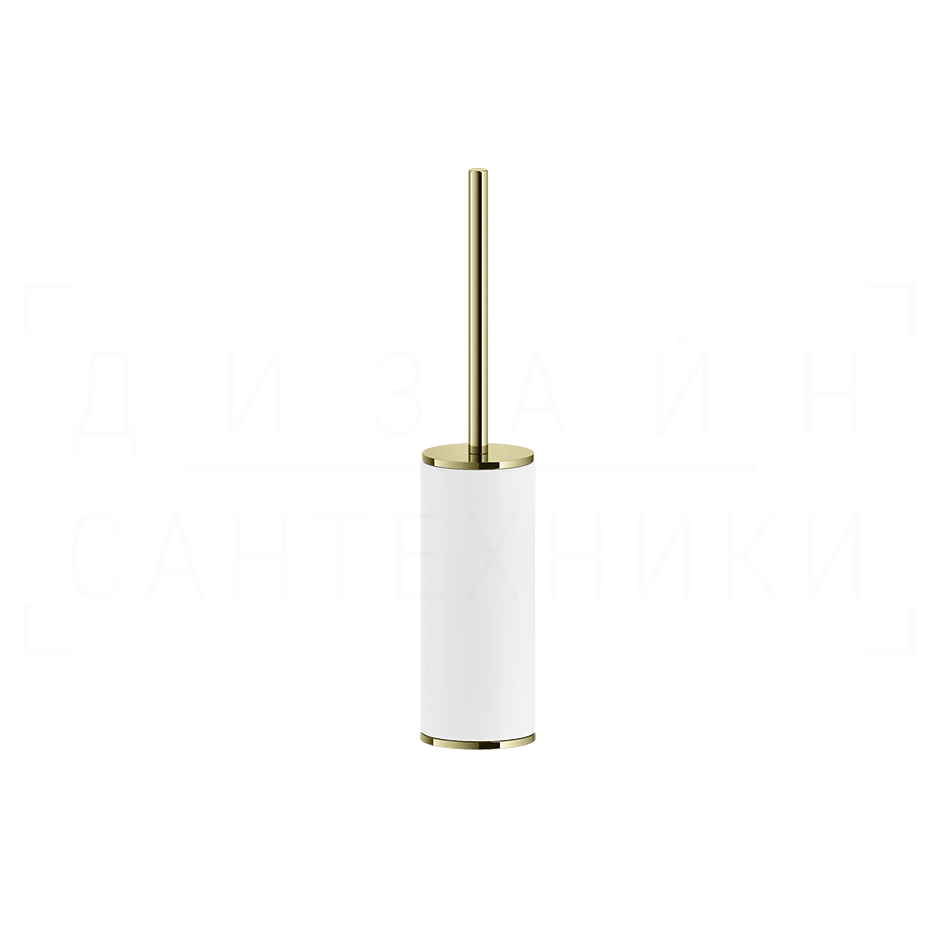 Gessi Inciso Ершик для унитаза напольный, с кермической колбой Neolite, цвет: white/brass PVD 58543#710