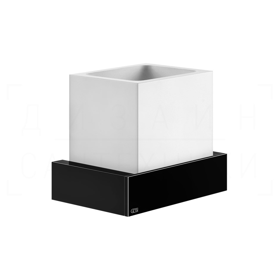 Gessi Inverso/Rettangolo Стакан подвесной, керамический Neolite, цвет: white/black metal PVD 20807#706
