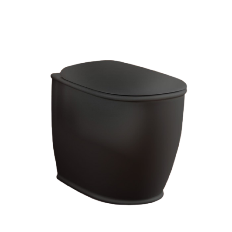 ArtCeram Atelier Унитаз приставной безободковый 37x52 см, цвет: matt black ATV002 17 00