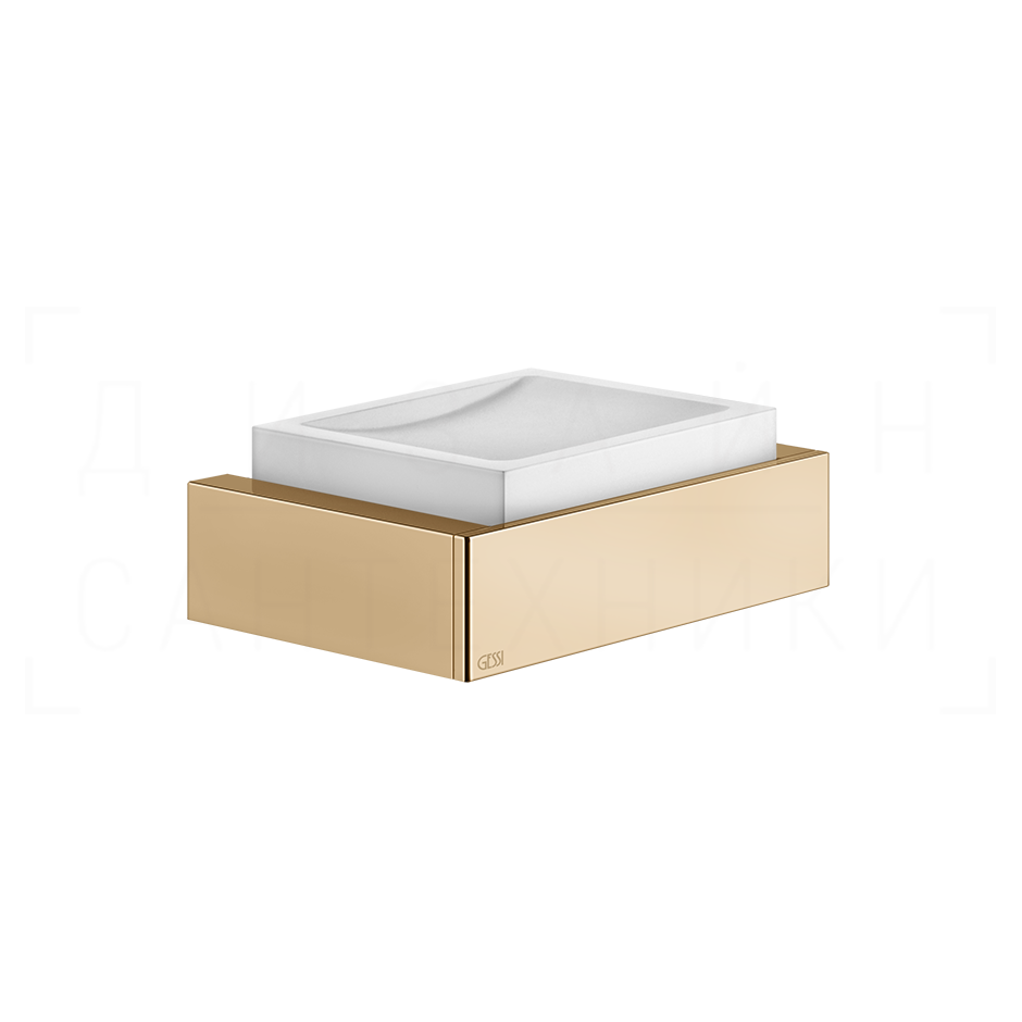 Gessi Inverso/Rettangolo Мыльница с чашей Neolite, подвесная, цвет: white/warm bronze PVD 20801#735