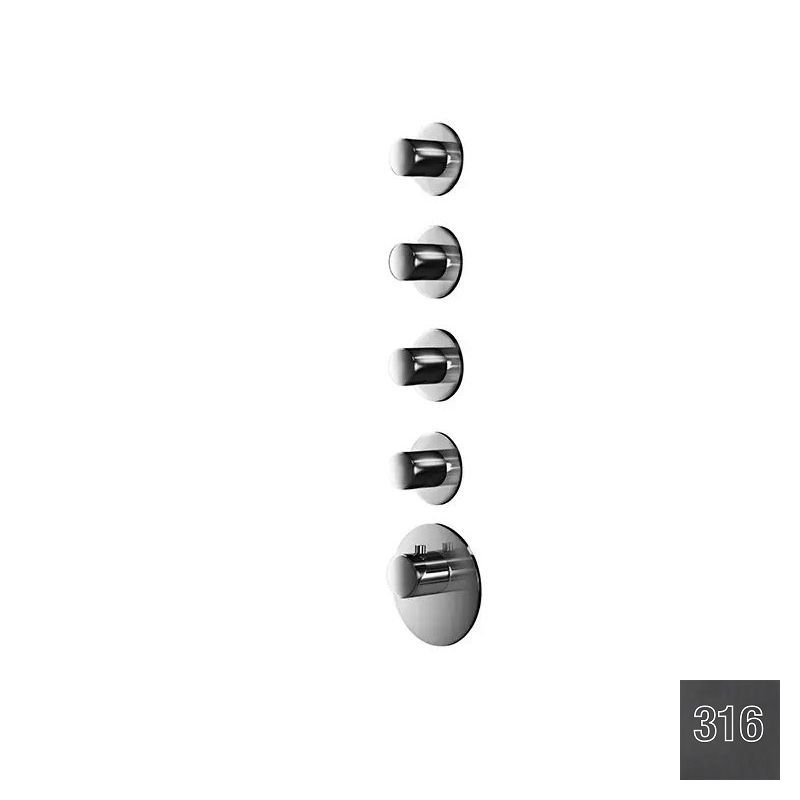 Almar High Flow Round Термостат для душа, внешняя часть, 4 потреб., цвет: 316 brushed absolute black E180034.AB316