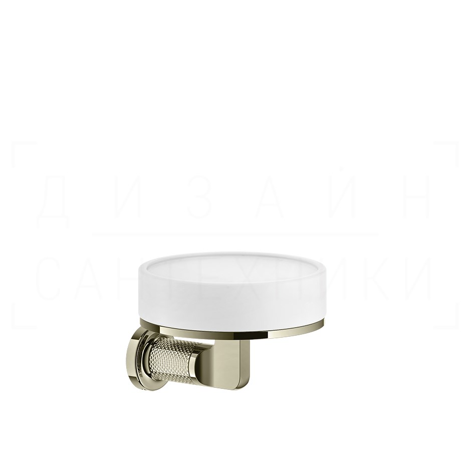 Gessi Inciso Мыльница с керамической чашей Neolite, подвесная, цвет: white/nickel PVD 58501#720