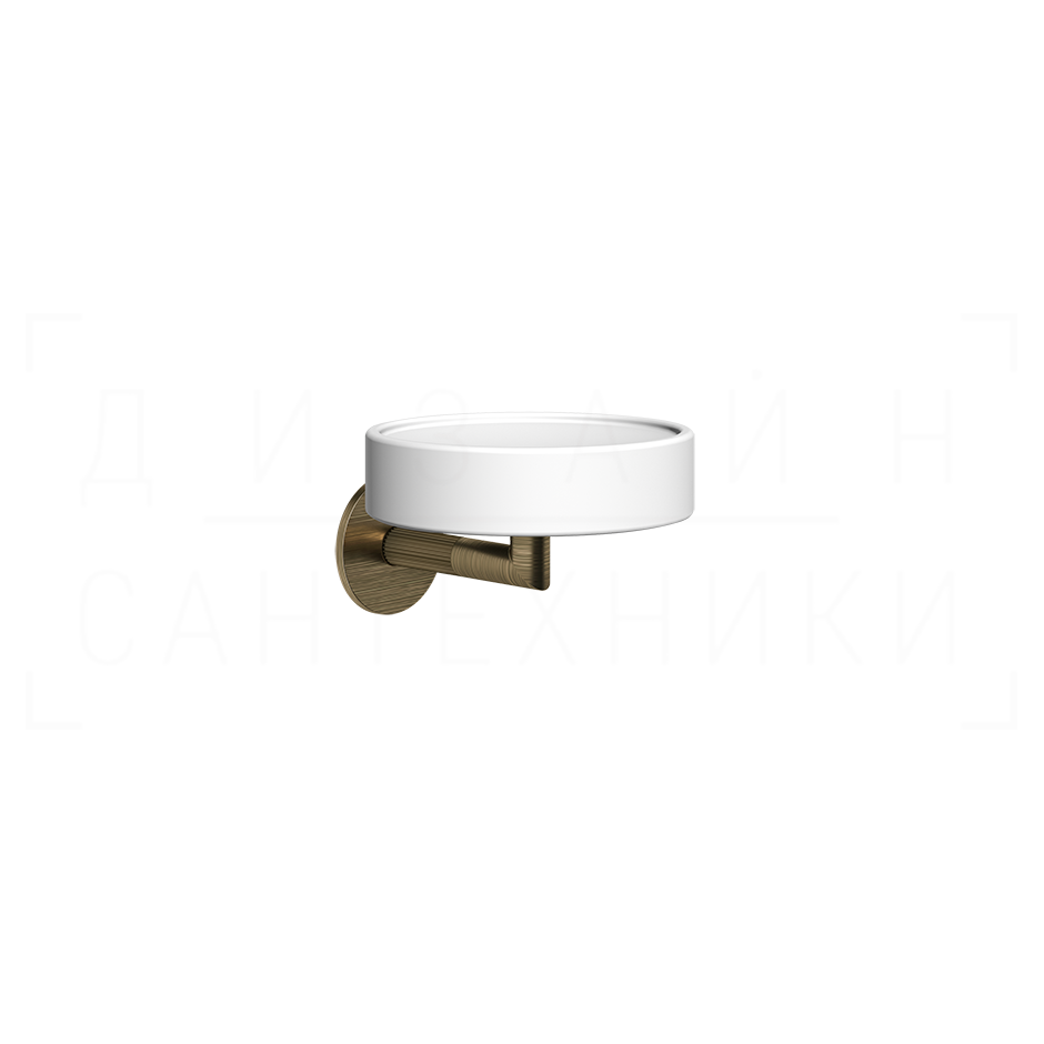 Gessi Ingranaggio Мыльница с керамической чашей Neolite, подвесная, цвет: white/antique brass 63801#713