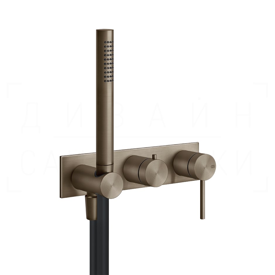 Gessi 316 Смеситель для душа встраиваемый, на 2 потр., внеш. часть, цвет: coffee bronze brushed PVD 54038#761