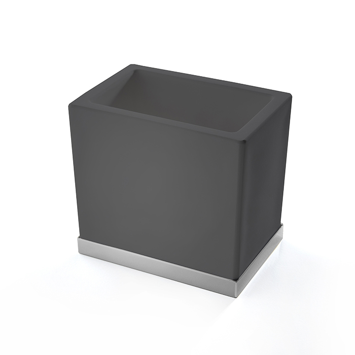 3SC Mood Deluxe Стакан для зубных щеток настольный, композит Solid Surface, цвет: хром MDN03ASL