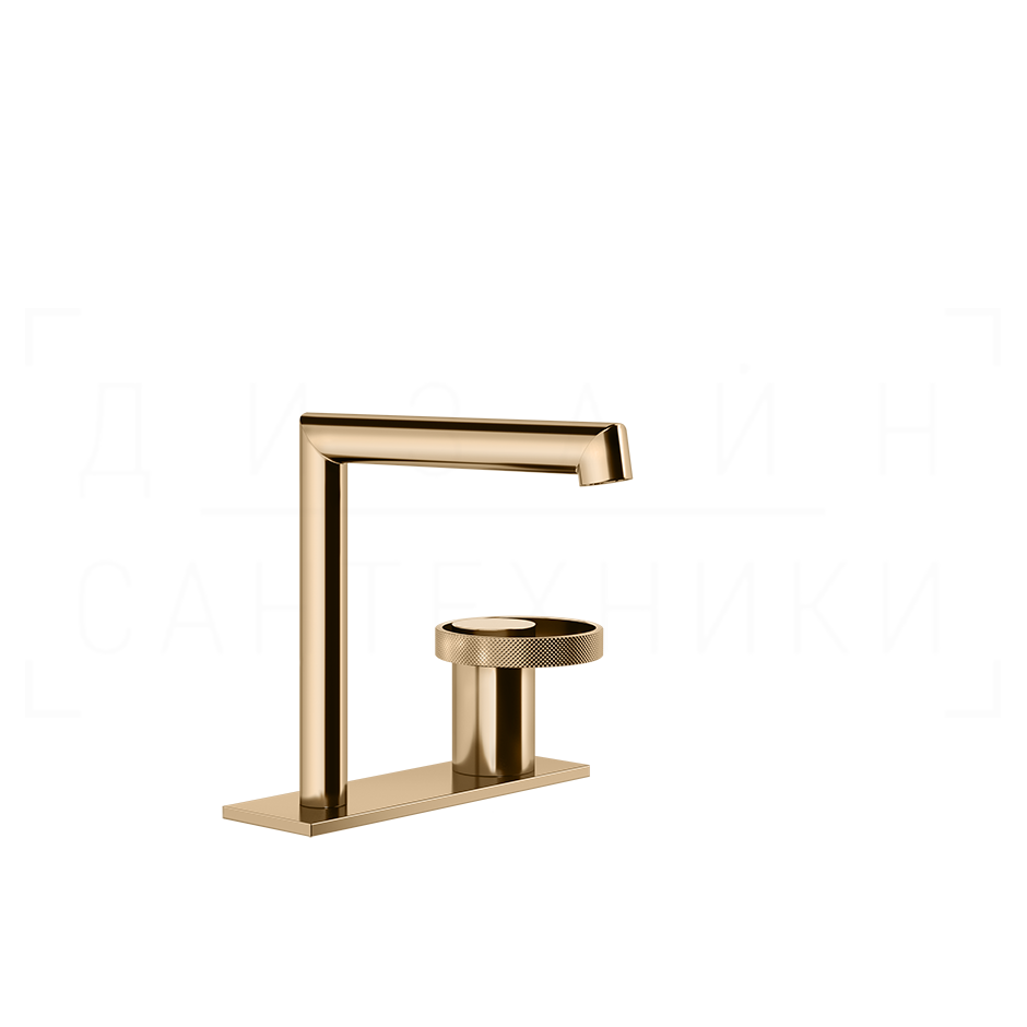 Gessi Anello Смеситель для раковины на 2 отверстия, без д/к, излив 14,4 см, цвет: warm bronze PVD 63315#735