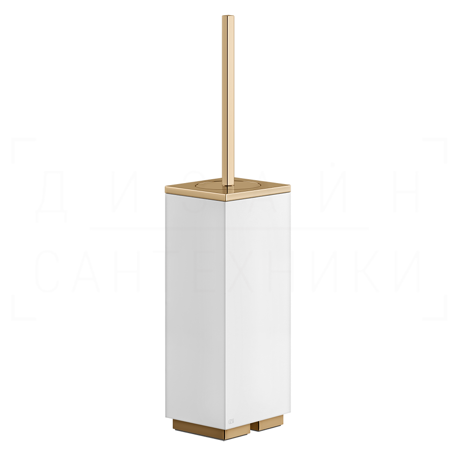 Gessi Inverso/Rettangolo Ершик для унитаза напольный, колба Neolite, цвет: white/warm bronze PVD 20843#735
