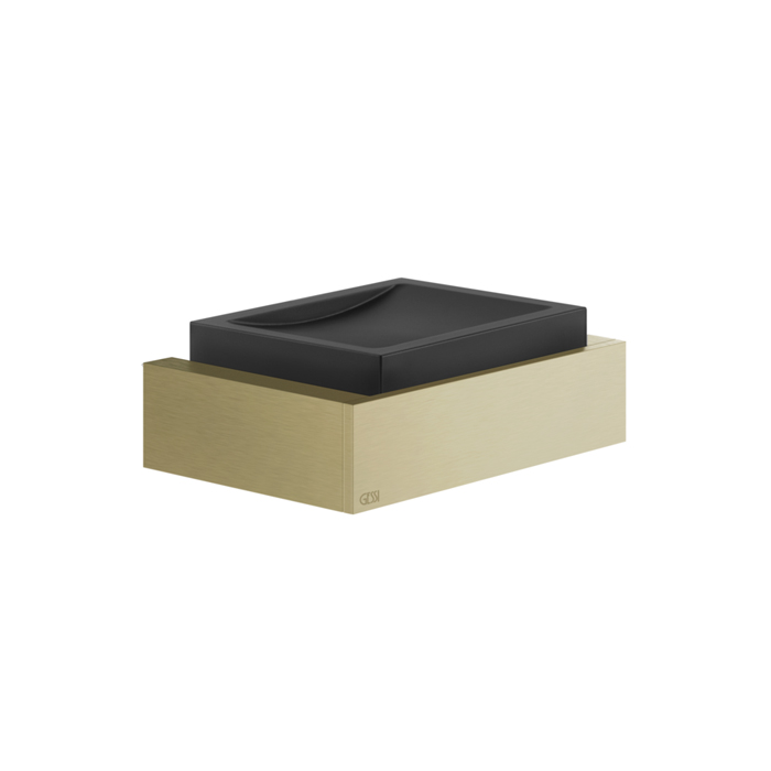 Gessi Inverso/Rettangolo Мыльница с композитной чашей, подвесная, цвет: brushed brass PVD 20802#727