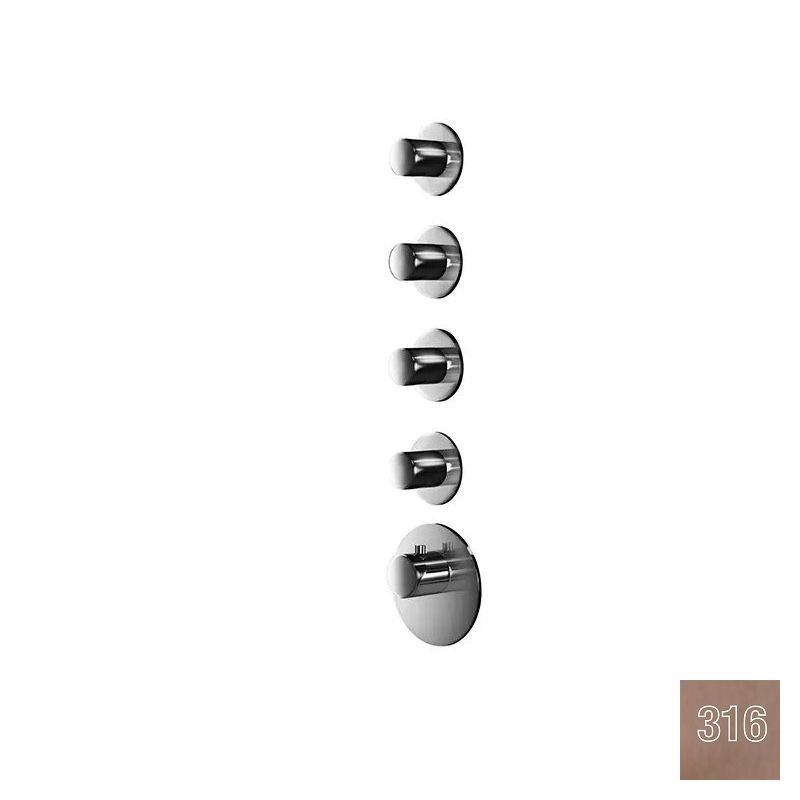 Almar High Flow Round Термостат для душа, внешняя часть на 4 потребителя, цвет: 316 brushed copper E180034.CO316
