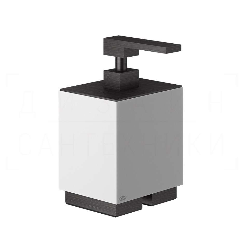 Gessi Inverso/Rettangolo Дозатор для жидкого мыла настольный, колба Neolite, цвет: white/aged bronze 20837#187