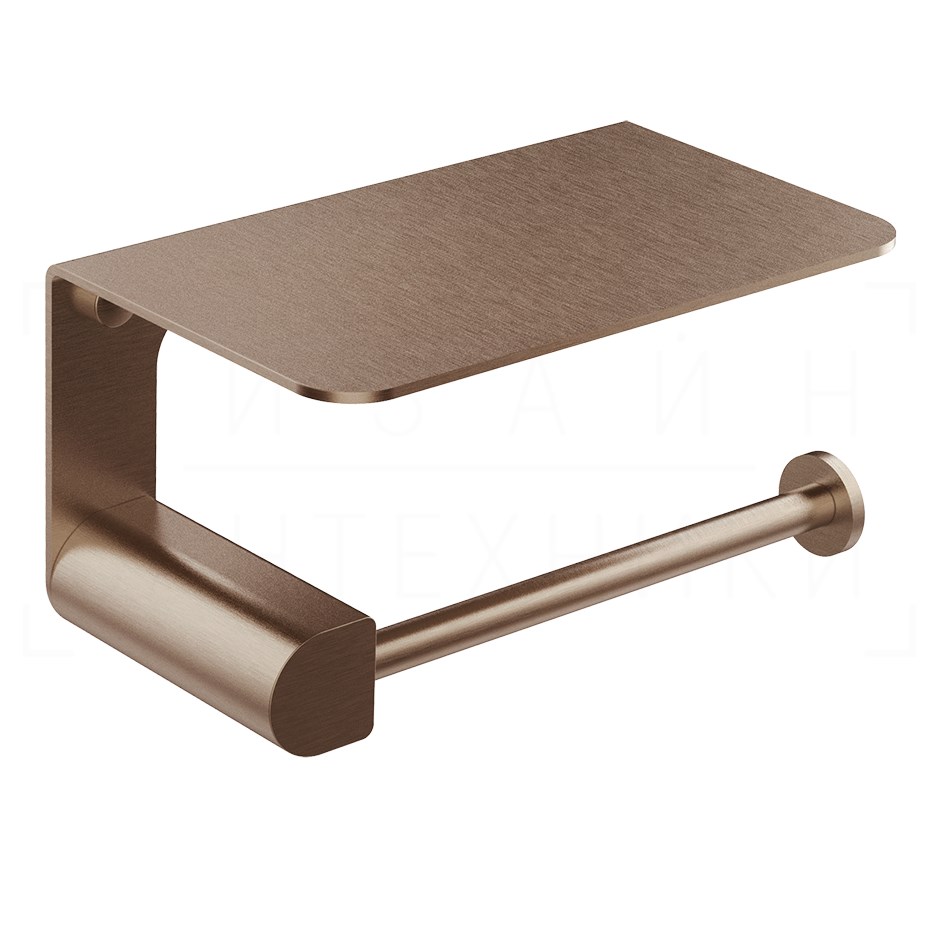 Gessi Rilievo Держатель туалетной бумаги с полочкой, подвесной, цвет: copper brushed PVD 59449#708