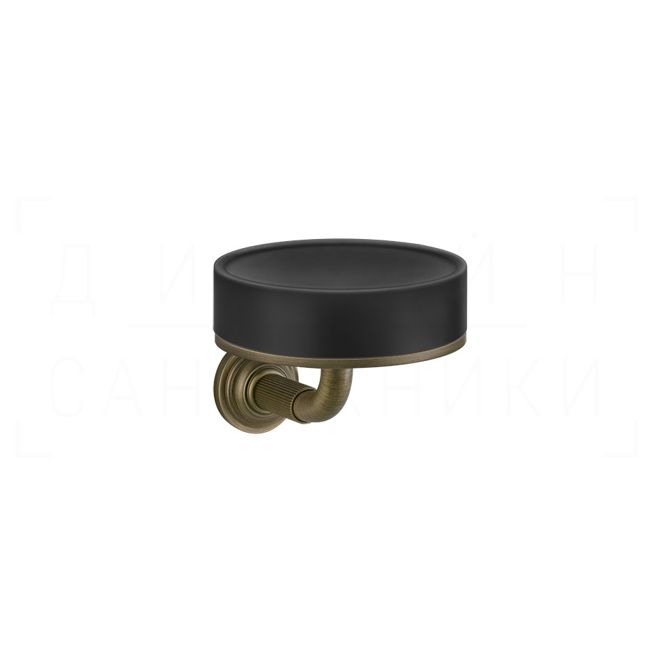 Gessi Venti20 Мыльница с керамической чашей Neolite, подвесная, цвет: black/antique brass 65402#713