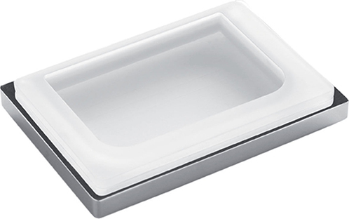 Colombo Design Look Мыльница настольная со стеклянной чашей, латунь, цвет: chrome B1640.CR-VAN