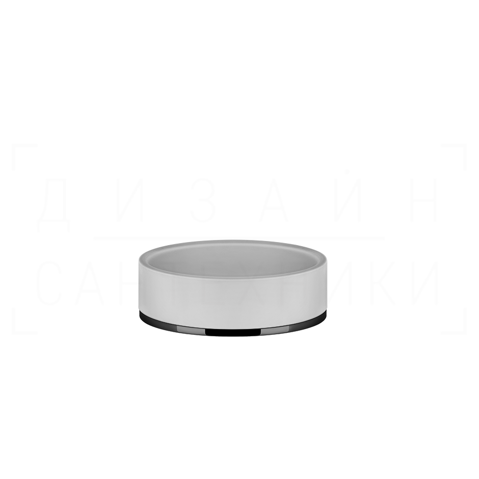 Gessi Inciso Мыльница с керамической чашей Neolite, настольная, цвет: white/black metal PVD 58525#706