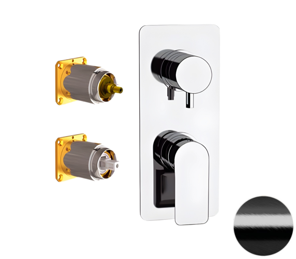 Remer Infinity Смеситель для ванны, 3 потребителя, внешняя часть, цвет: cromo nero spazzolato I93KBCFP