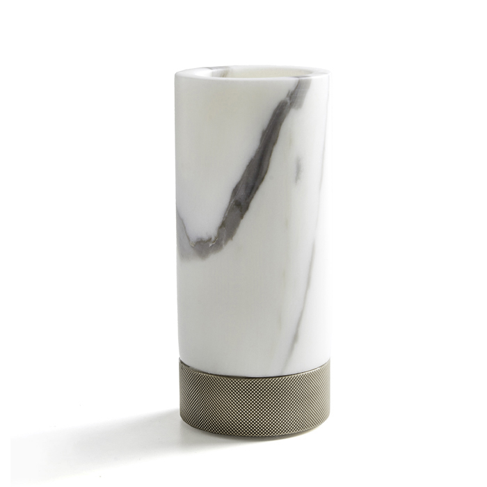 3SC Apuana 2.0 Стакан для зубных щеток настольный, мрамор, цвет: polished satin nickel AP03ANK